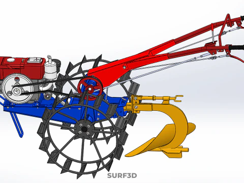 MOLDBOARD PLOW HAND WALKING TRACTOR MOUNTED FURROW PLOUGH SHARE 3D Model