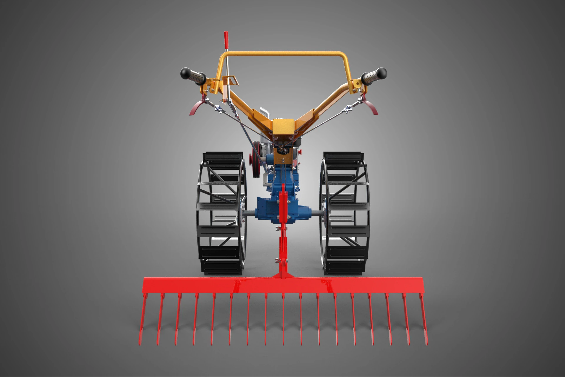 SPIKE TOOTH HARROW MOUNT HAND WALKING TRACTOR WALK BEHIND GARDEN 3D Model .c4d .max .obj .3ds .fbx .stl .blend