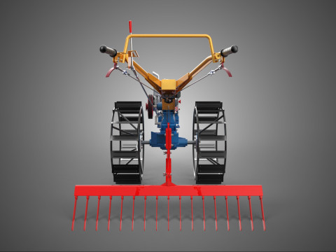 SPIKE ZĘB BRONA MOCOWANA RĘCZNIE CIĄGNIK KÓZNY SPACER ZA OGRODEM Model 3D