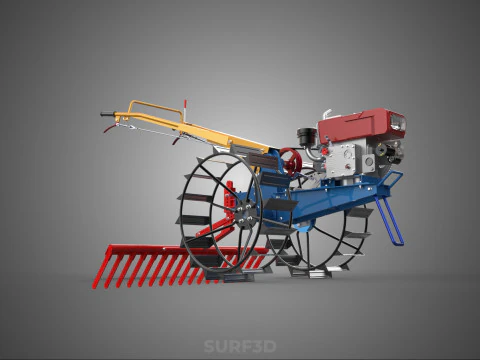 SPIKE TOOTH HARROW MOUNT HAND WALKING TRACTOR WALK BEHIND GARDEN 3D Model