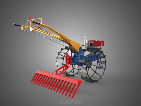 SPIKE TOOTH HARROW MOUNT HAND WALKING TRACTOR WALK BEHIND GARDEN 3D Model