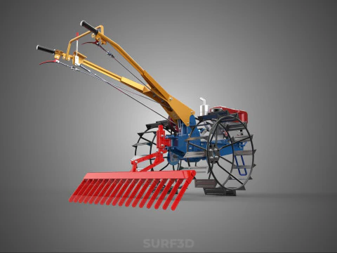 SPIKE TOOTH HARROW MOUNT HAND WALKING TRACTOR WALK BEHIND GARDEN 3D Model