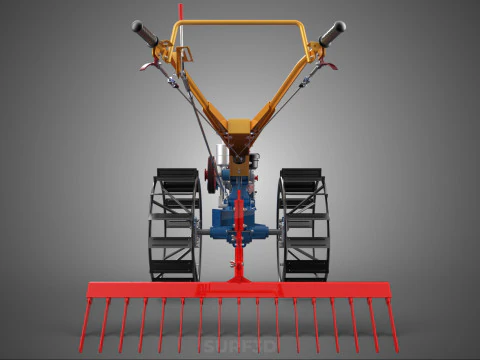 SPIKE TOOTH HARROW MOUNT HAND WALKING TRACTOR WALK BEHIND GARDEN 3D Model