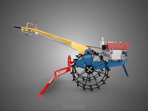 SPIKE TOOTH HARROW MOUNT HAND WALKING TRACTOR WALK BEHIND GARDEN 3D Model