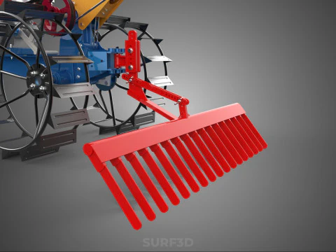 SPIKE TOOTH HARROW MOUNT HAND WALKING TRACTOR WALK BEHIND GARDEN 3D Model