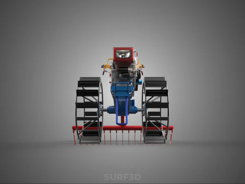 SPIKE TOOTH HARROW MOUNT HAND WALKING TRACTOR WALK BEHIND GARDEN 3D Model