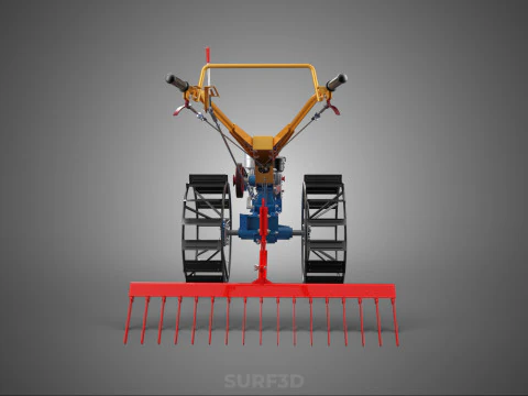 SPIKE TOOTH HARROW MOUNT HAND WALKING TRACTOR WALK BEHIND GARDEN 3D Model