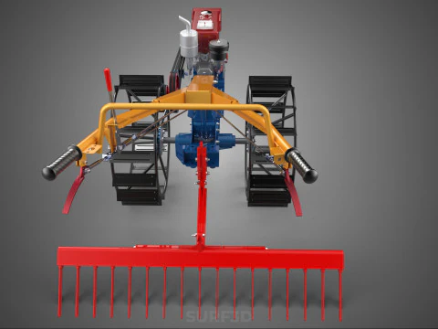 SPIKE TOOTH HARROW MOUNT HAND WALKING TRACTOR WALK BEHIND GARDEN 3D Model