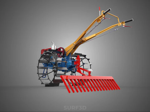 SPIKE TOOTH HARROW MOUNT HAND WALKING TRACTOR WALK BEHIND GARDEN 3D Model