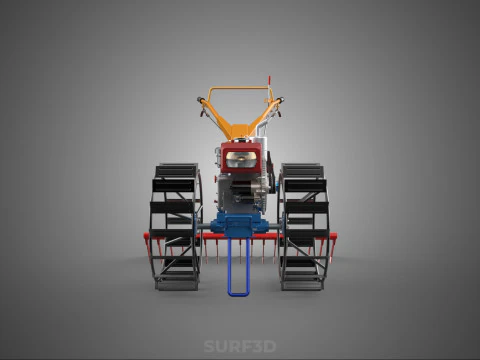 SPIKE TOOTH HARROW MOUNT HAND WALKING TRACTOR WALK BEHIND GARDEN 3D Model