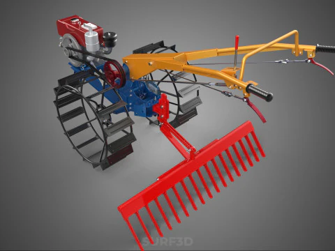SPIKE TOOTH HARROW MOUNT HAND WALKING TRACTOR WALK BEHIND GARDEN 3D Model