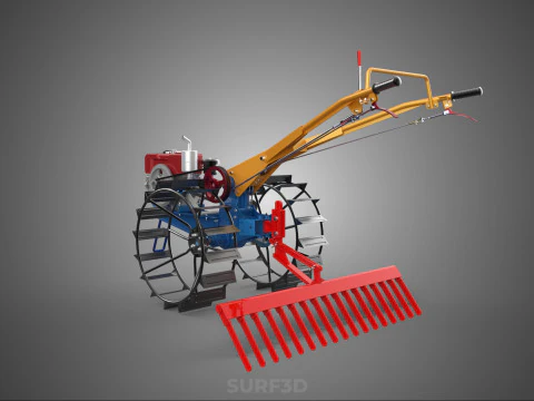 SPIKE TOOTH HARROW MOUNT HAND WALKING TRACTOR WALK BEHIND GARDEN 3D Model