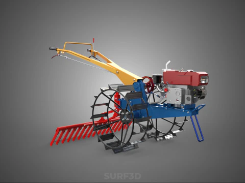 SPIKE TOOTH HARROW MOUNT HAND WALKING TRACTOR WALK BEHIND GARDEN 3D Model