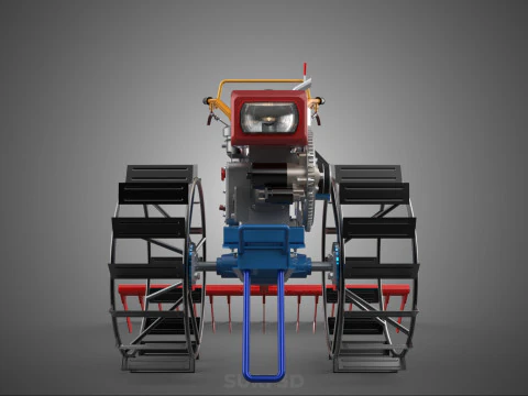 SPIKE TOOTH HARROW MOUNT HAND WALKING TRACTOR WALK BEHIND GARDEN 3D Model