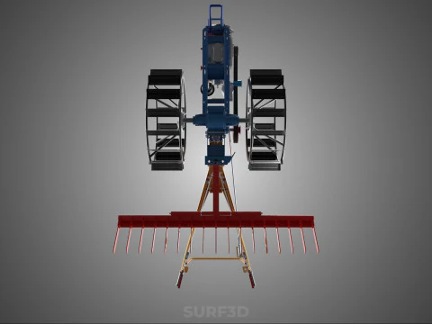 SPIKE TOOTH HARROW MOUNT HAND WALKING TRACTOR WALK BEHIND GARDEN 3D Model