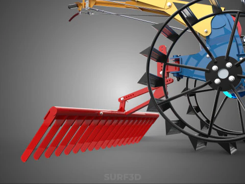 SPIKE TOOTH HARROW MOUNT HAND WALKING TRACTOR WALK BEHIND GARDEN 3D Model