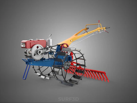 SPIKE TOOTH HARROW MOUNT HAND WALKING TRACTOR WALK BEHIND GARDEN 3D Model