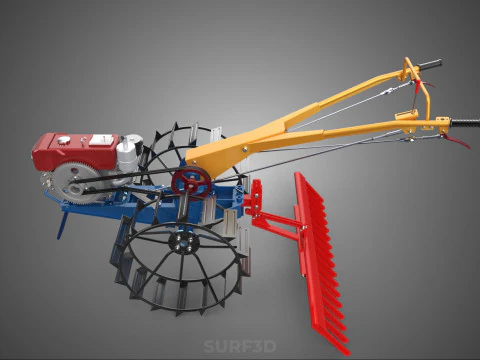 SPIKE TOOTH HARROW MOUNT HAND WALKING TRACTOR WALK BEHIND GARDEN 3D Model