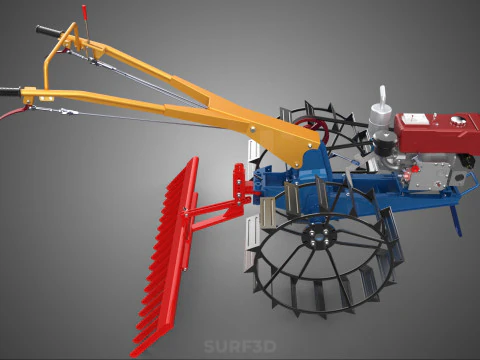 SPIKE TOOTH HARROW MOUNT HAND WALKING TRACTOR WALK BEHIND GARDEN 3D Model