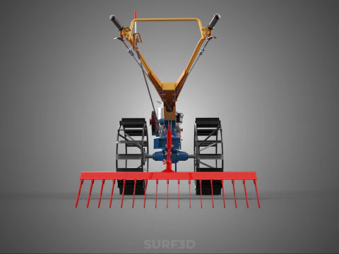 SPIKE TOOTH HARROW MOUNT HAND WALKING TRACTOR WALK BEHIND GARDEN 3D Model