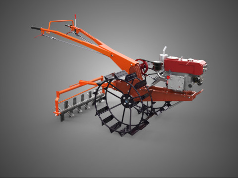 AĞIR HİZMET TRAKT&Ouml;R&Uuml;N ARKASINDA Y&Uuml;R&Uuml;Y&Uuml;Ş PUDDLER PUDDLING POWER TILLER PRO 3D Model