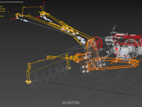 HEAVY DUTY WALK BEHIND TRACTOR PUDDLER PUDDLING POWER TILLER PRO 3D Model