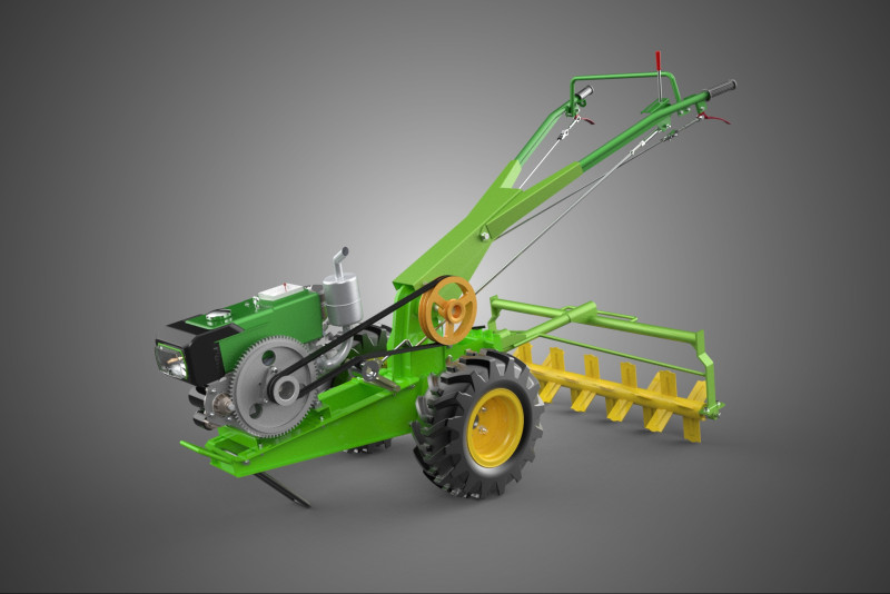 TRAKTÖRÜN ARKASINDA YÜRÜYEN GÜÇ YEKE EL YÜRÜYÜŞLÜ DÖNER ROTAVATÖR 3D Model .c4d .max .obj .3ds .fbx .stl .blend