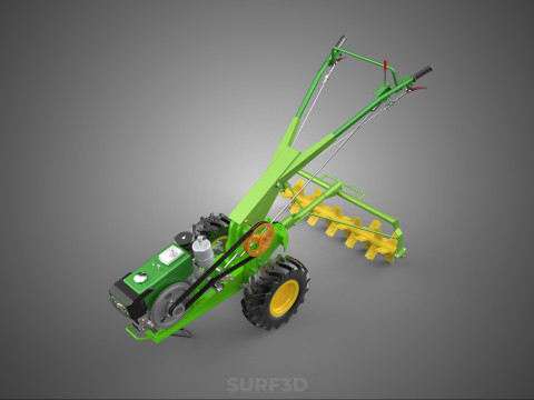 TRAKT&Ouml;R&Uuml;N ARKASINDA Y&Uuml;R&Uuml;YEN G&Uuml;&Ccedil; YEKE EL Y&Uuml;R&Uuml;Y&Uuml;ŞL&Uuml; D&Ouml;NER ROTAVAT&Ouml;R 3D Model