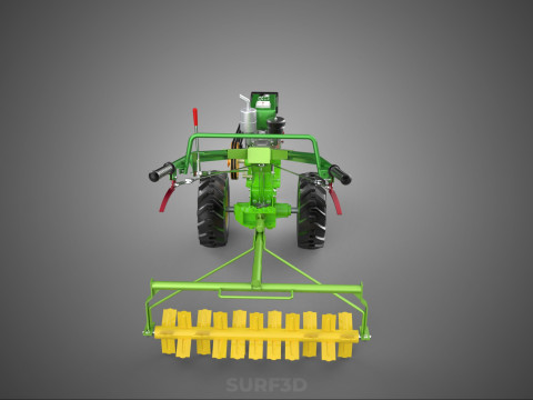 TRAKT&Ouml;R&Uuml;N ARKASINDA Y&Uuml;R&Uuml;YEN G&Uuml;&Ccedil; YEKE EL Y&Uuml;R&Uuml;Y&Uuml;ŞL&Uuml; D&Ouml;NER ROTAVAT&Ouml;R 3D Model