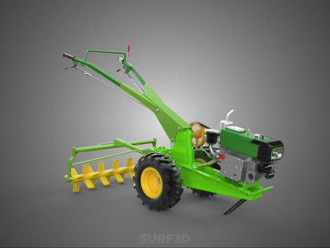 TRAKT&Ouml;R&Uuml;N ARKASINDA Y&Uuml;R&Uuml;YEN G&Uuml;&Ccedil; YEKE EL Y&Uuml;R&Uuml;Y&Uuml;ŞL&Uuml; D&Ouml;NER ROTAVAT&Ouml;R 3D Model