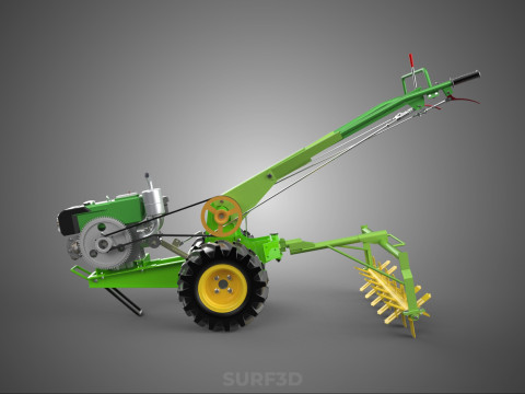 TRAKT&Ouml;R&Uuml;N ARKASINDA Y&Uuml;R&Uuml;YEN G&Uuml;&Ccedil; YEKE EL Y&Uuml;R&Uuml;Y&Uuml;ŞL&Uuml; D&Ouml;NER ROTAVAT&Ouml;R 3D Model