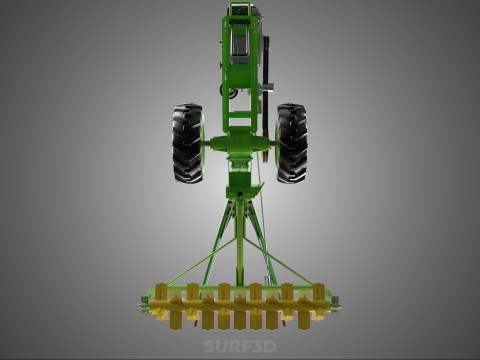 TRAKT&Ouml;R&Uuml;N ARKASINDA Y&Uuml;R&Uuml;YEN G&Uuml;&Ccedil; YEKE EL Y&Uuml;R&Uuml;Y&Uuml;ŞL&Uuml; D&Ouml;NER ROTAVAT&Ouml;R 3D Model