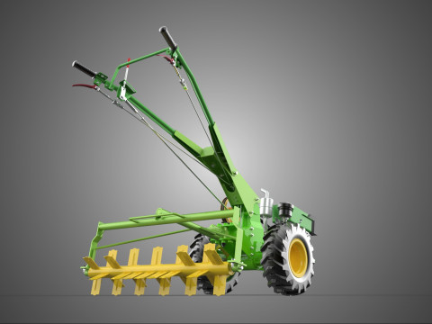 CIĄGNIK RĘCZNY KULTYWATOR ROTO PUDDLER BLADE DWUKOŁOWE OPONY GUMOWE Model 3D