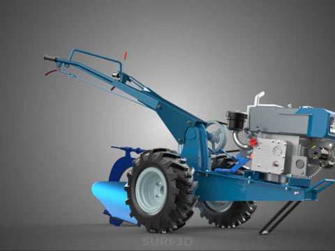 ATTACHED SINGLE FURROW PLOW BLADE MOULD MOLD BOARD HAND TRACTOR 3D Model