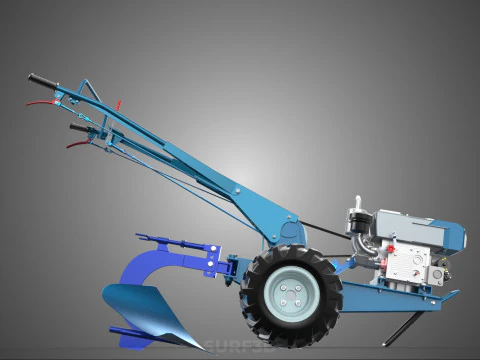 ATTACHED SINGLE FURROW PLOW BLADE MOULD MOLD BOARD HAND TRACTOR 3D Model