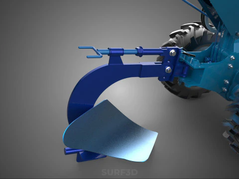 ATTACHED SINGLE FURROW PLOW BLADE MOULD MOLD BOARD HAND TRACTOR 3D Model