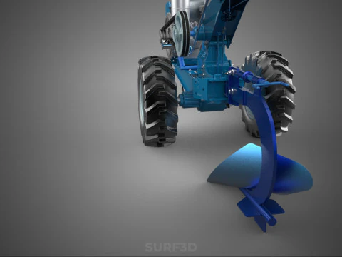 ATTACHED SINGLE FURROW PLOW BLADE MOULD MOLD BOARD HAND TRACTOR 3D Model