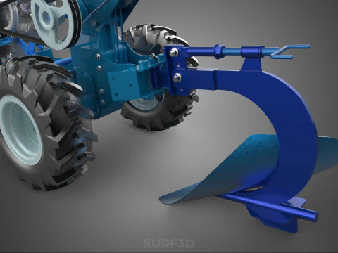 ATTACHED SINGLE FURROW PLOW BLADE MOULD MOLD BOARD HAND TRACTOR 3D Model