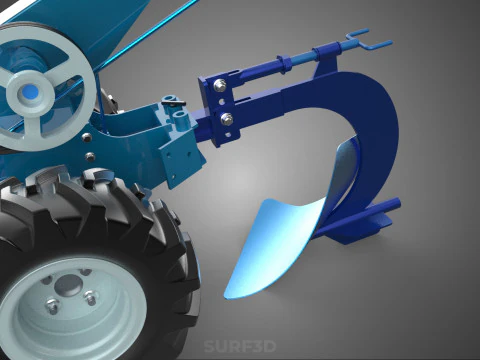 ATTACHED SINGLE FURROW PLOW BLADE MOULD MOLD BOARD HAND TRACTOR 3D Model