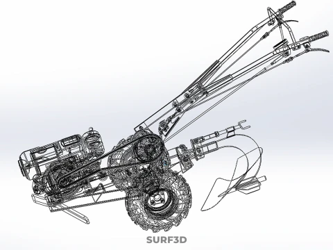 ATTACHED SINGLE FURROW PLOW BLADE MOULD MOLD BOARD HAND TRACTOR 3D Model