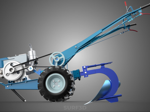 ФРЕЗА ТРАКТОР РУЧНА СІЛЬСЬКОГОСПОДАРСЬКА МАШИНА ПЛУГ ПЛУГ КРЕПЛЕННЯ 3D Модель