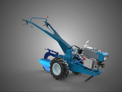 ФРЕЗА ТРАКТОР РУЧНА СІЛЬСЬКОГОСПОДАРСЬКА МАШИНА ПЛУГ ПЛУГ КРЕПЛЕННЯ 3D Модель