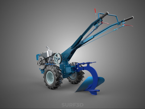 ФРЕЗА ТРАКТОР РУЧНА СІЛЬСЬКОГОСПОДАРСЬКА МАШИНА ПЛУГ ПЛУГ КРЕПЛЕННЯ 3D Модель