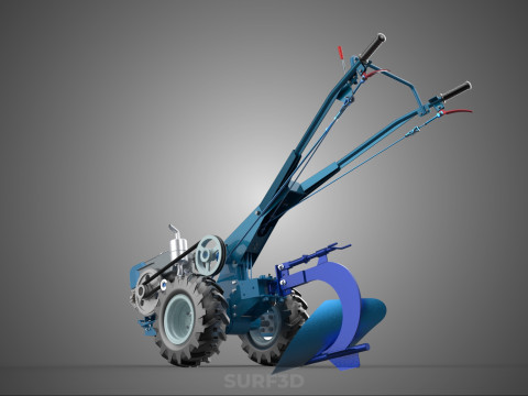 ФРЕЗА ТРАКТОР РУЧНА СІЛЬСЬКОГОСПОДАРСЬКА МАШИНА ПЛУГ ПЛУГ КРЕПЛЕННЯ 3D Модель
