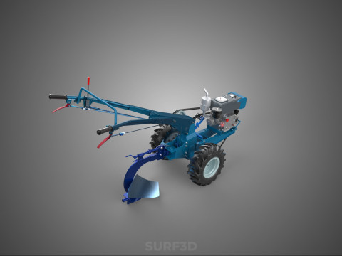 ФРЕЗА ТРАКТОР РУЧНА СІЛЬСЬКОГОСПОДАРСЬКА МАШИНА ПЛУГ ПЛУГ КРЕПЛЕННЯ 3D Модель