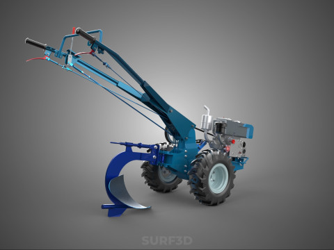 ФРЕЗА ТРАКТОР РУЧНА СІЛЬСЬКОГОСПОДАРСЬКА МАШИНА ПЛУГ ПЛУГ КРЕПЛЕННЯ 3D Модель
