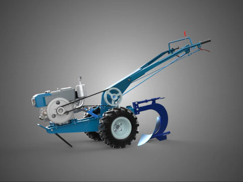 POWER TILLER TRACTOR HAND AGRICULTURAL MACHINE PLOW PLOUGH MOUNT 3D Model