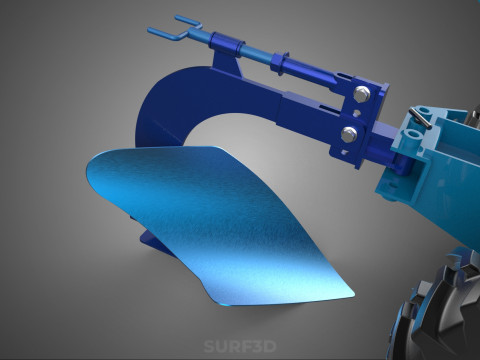 ФРЕЗА ТРАКТОР РУЧНА СІЛЬСЬКОГОСПОДАРСЬКА МАШИНА ПЛУГ ПЛУГ КРЕПЛЕННЯ 3D Модель