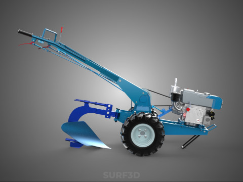 ФРЕЗА ТРАКТОР РУЧНА СІЛЬСЬКОГОСПОДАРСЬКА МАШИНА ПЛУГ ПЛУГ КРЕПЛЕННЯ 3D Модель