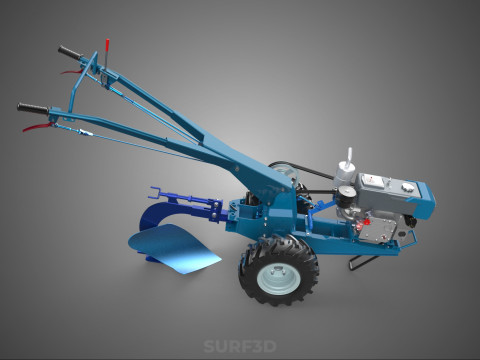 ФРЕЗА ТРАКТОР РУЧНА СІЛЬСЬКОГОСПОДАРСЬКА МАШИНА ПЛУГ ПЛУГ КРЕПЛЕННЯ 3D Модель